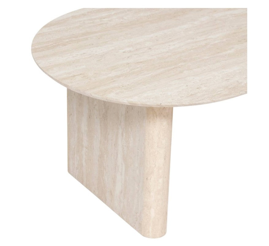 Table basse effet travertin beige