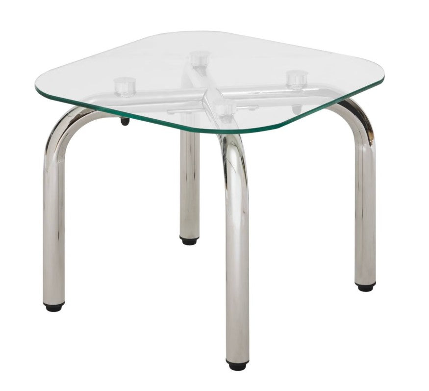 Lot de 2 tables basses transparentes en argent