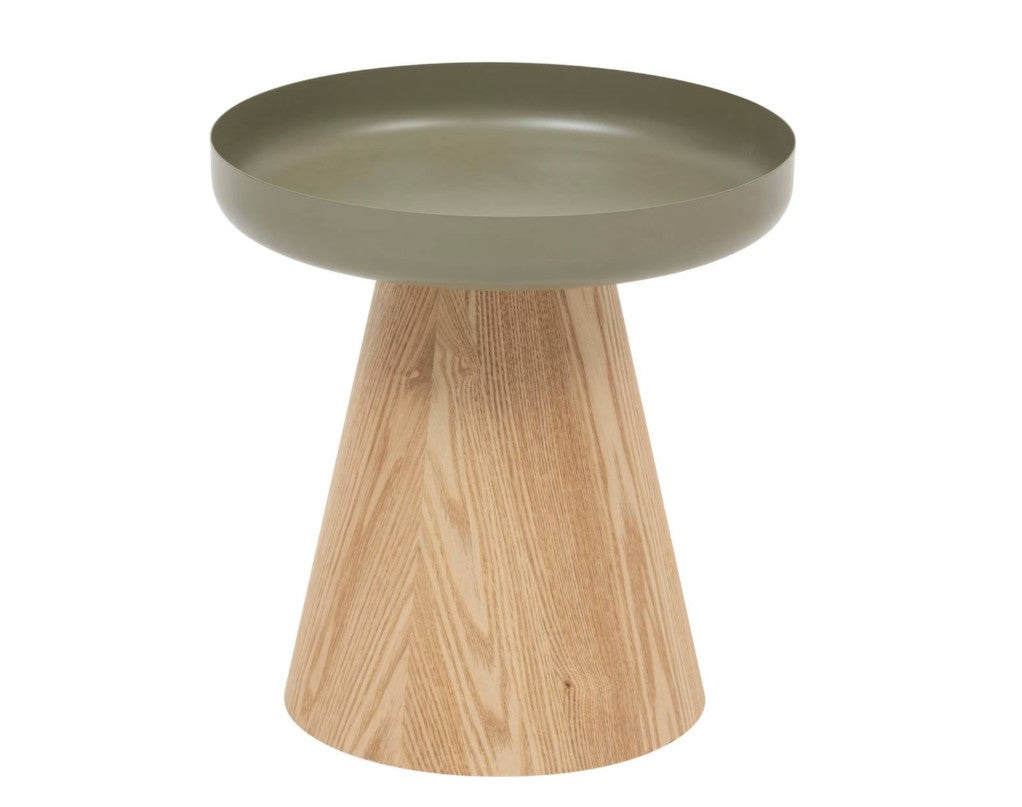 Table d'appoint avec plateau rond vert