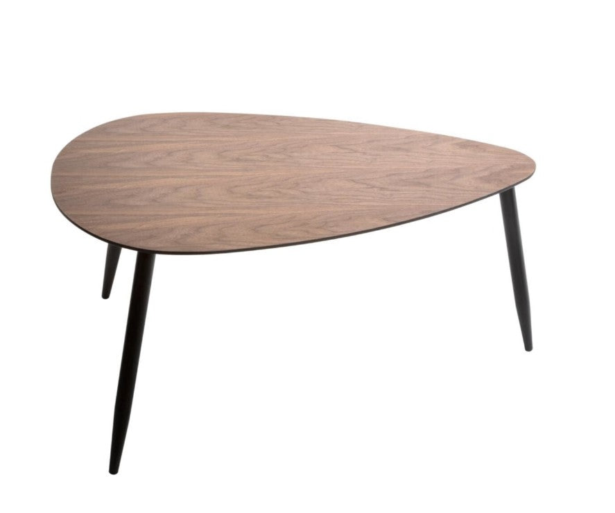 Lot de 2 tables basses effet noyer