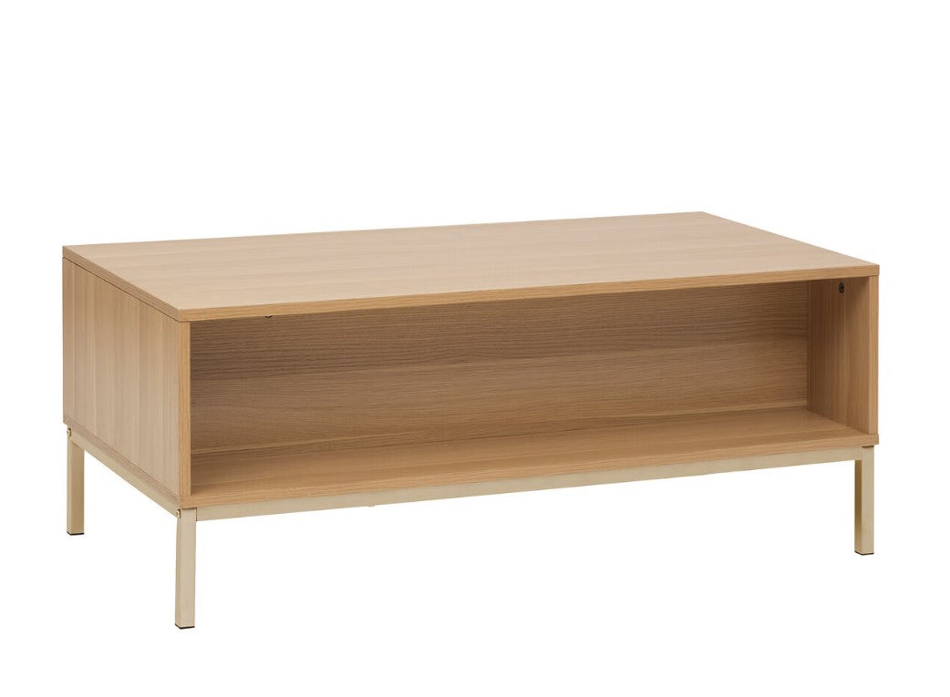 Table basse avec tiroir effet bois naturel