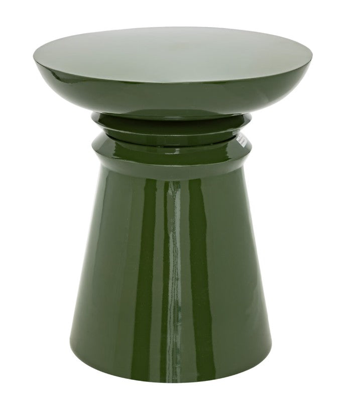 Table d'appoint totem en métal vert
