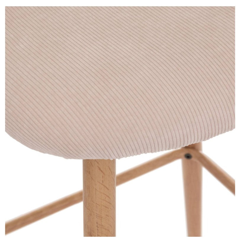 Chaise de bar en velours côtelé beige