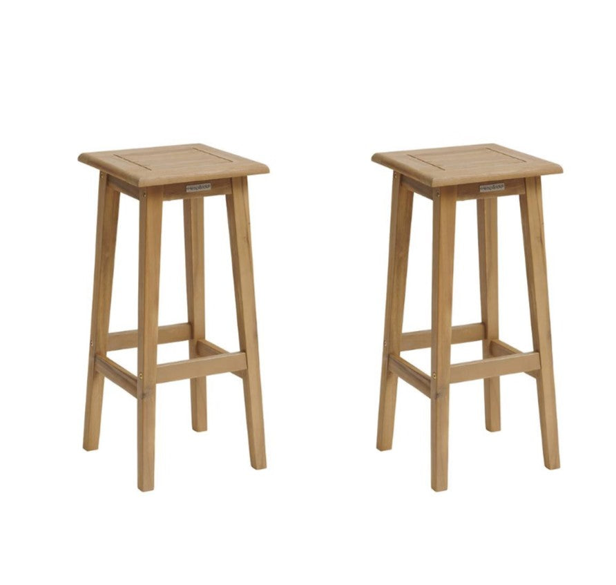 Lot de 2 tabourets extérieurs en acacia