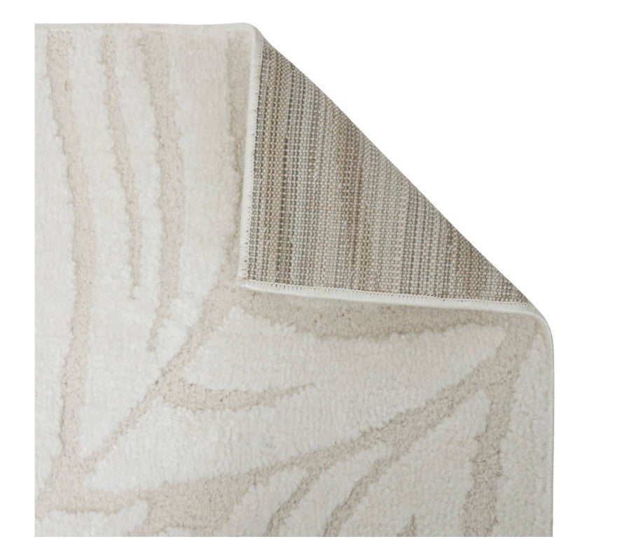 Tapis rectangle effet laine blanc 200cm