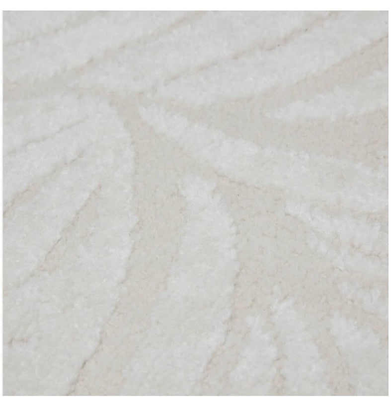 Tapis rectangle effet laine blanc 200cm