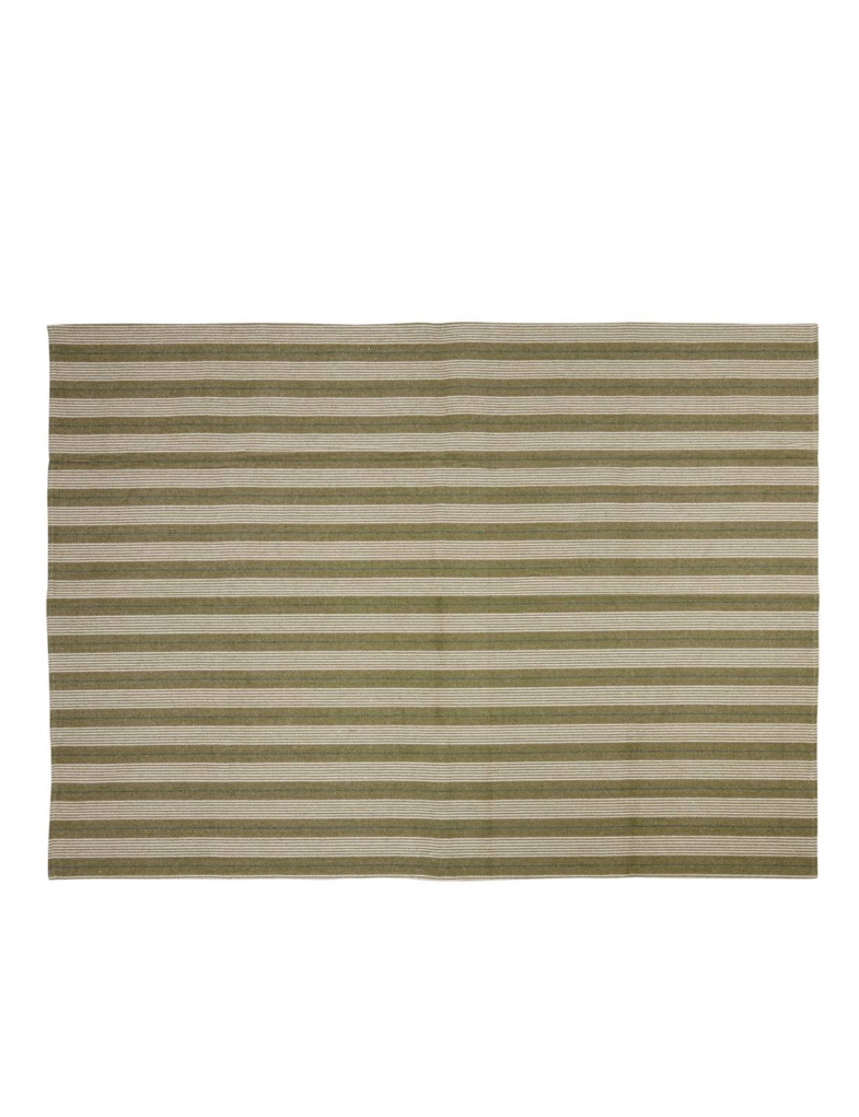 Tapis rectangle à rayures vertes