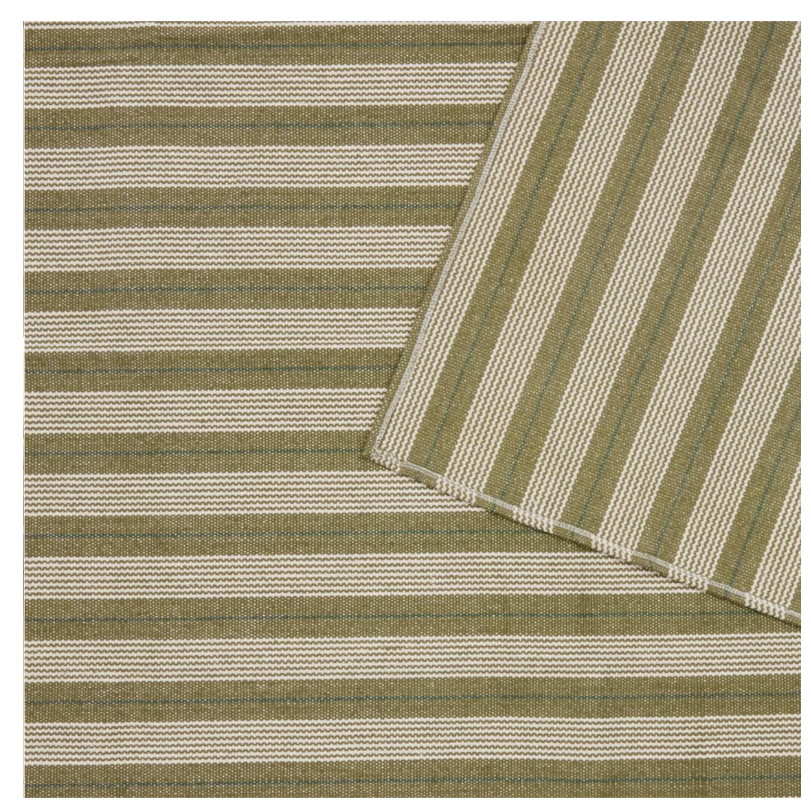 Tapis rectangle à rayures vertes