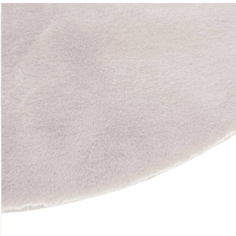 Tapis rond effet fourrure ivoire D.80cm