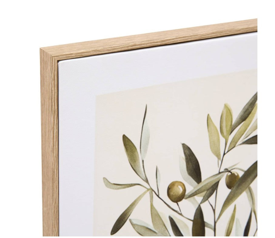 Toile encadrée pot olive vert