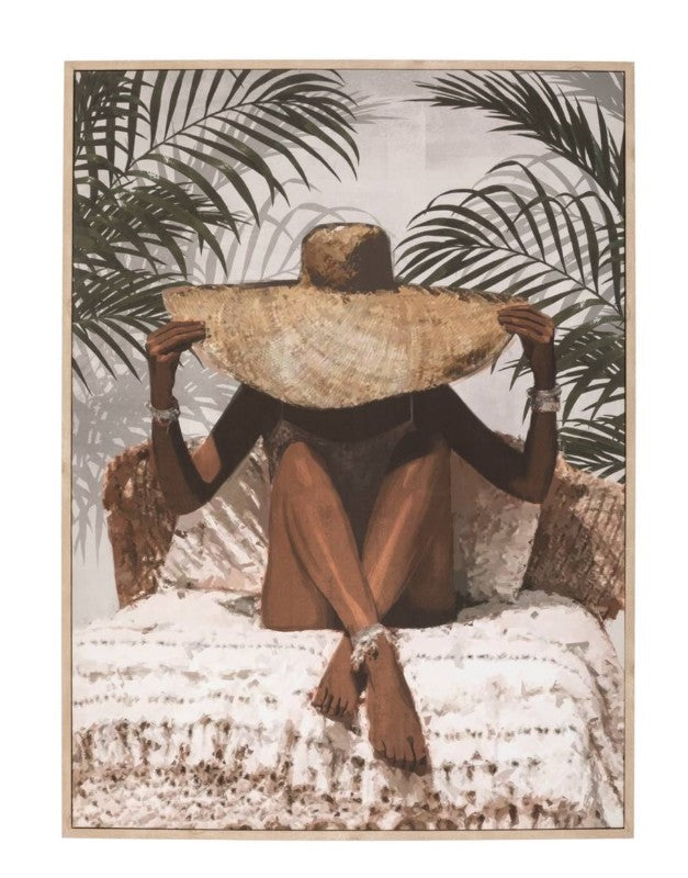 Toile encadrée femme chapeau