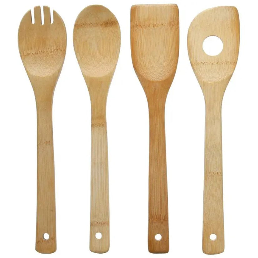 Lot de 4 ustensiles de cuisine en bambou