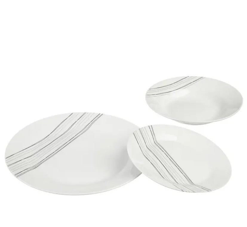 Service d'assiettes décorées 18 pièces en porcelaine