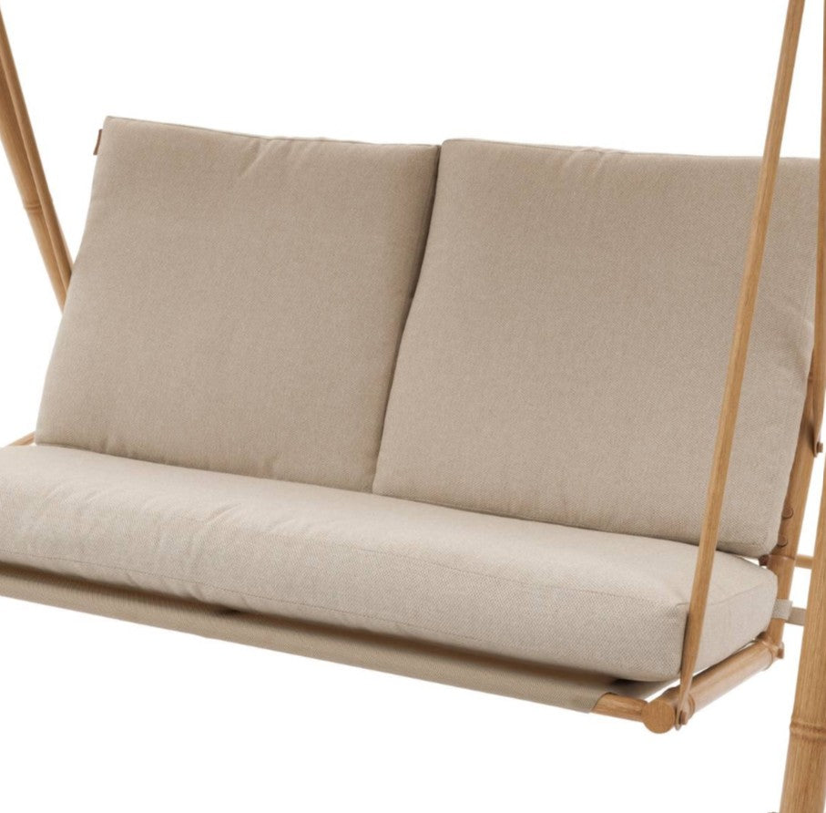 Balencelle de jardin 2 personnes en acier beige