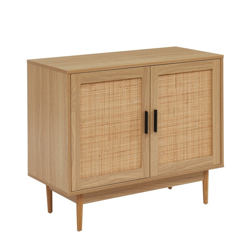 Buffet avec 2 portes cannage rotin