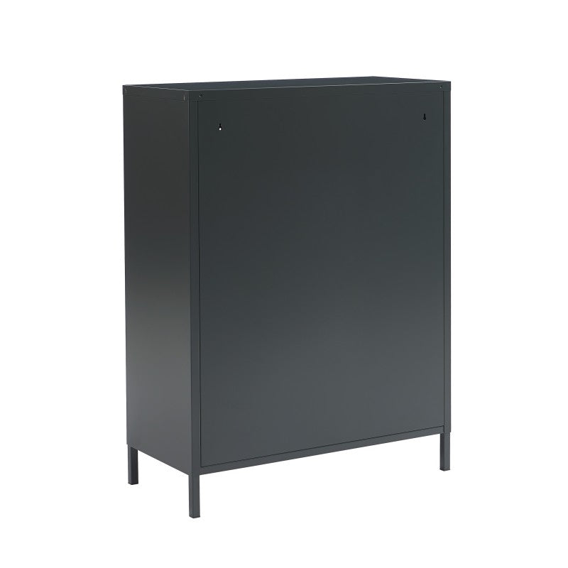 Buffet avec 2 portes en métal gris anthracite
