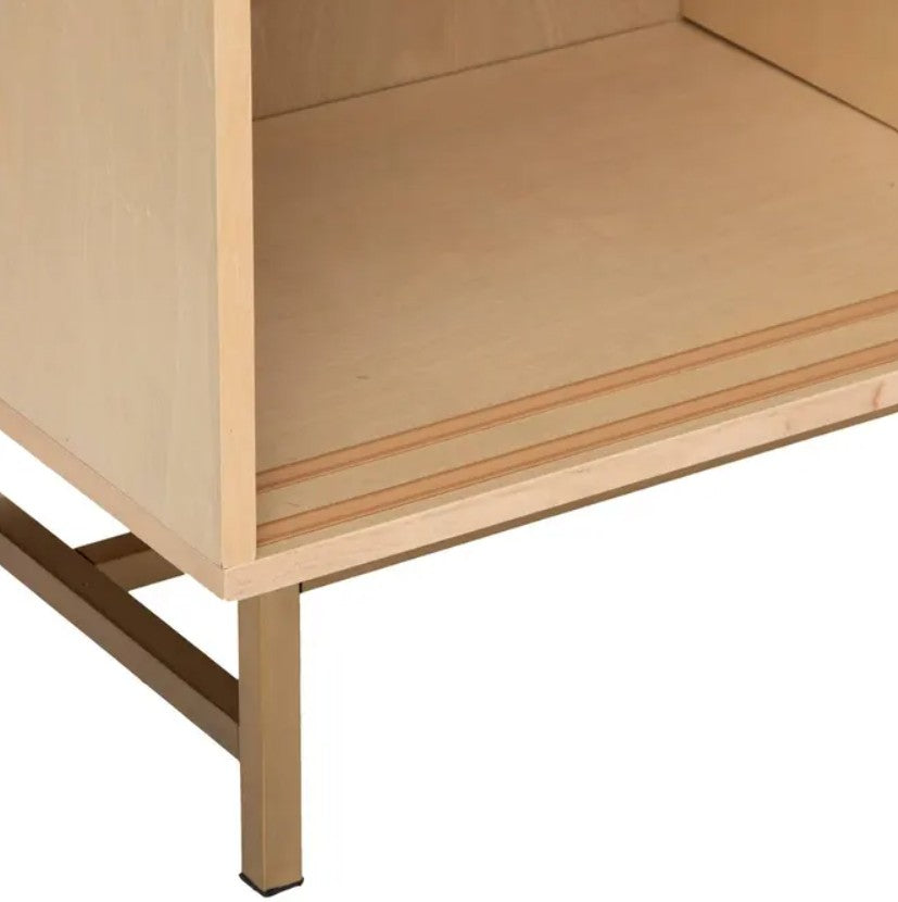 Buffet avec 2 portes coulissantes cannage rotin