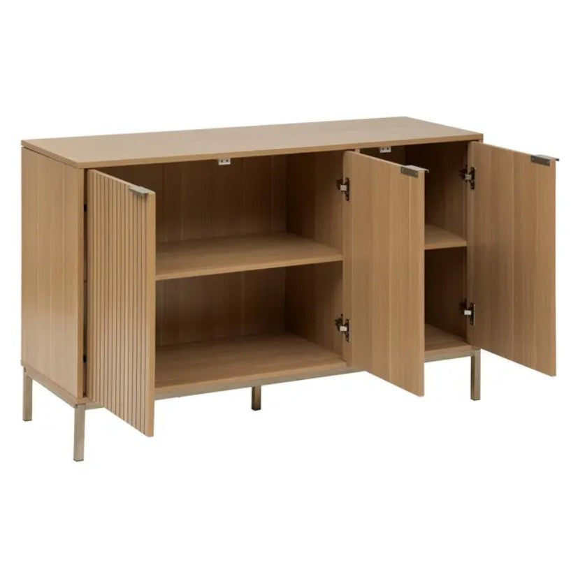 Buffet avec 3 portes effet tasso bois naturel