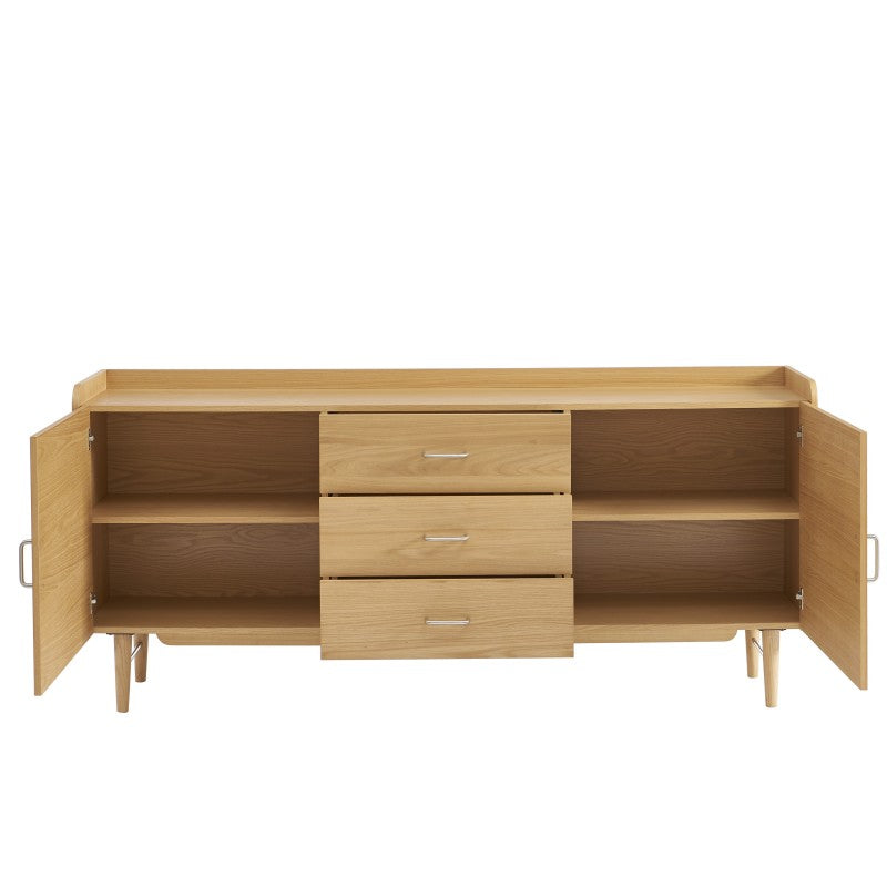 Buffet 2 portes 3 tiroirs placage chêne