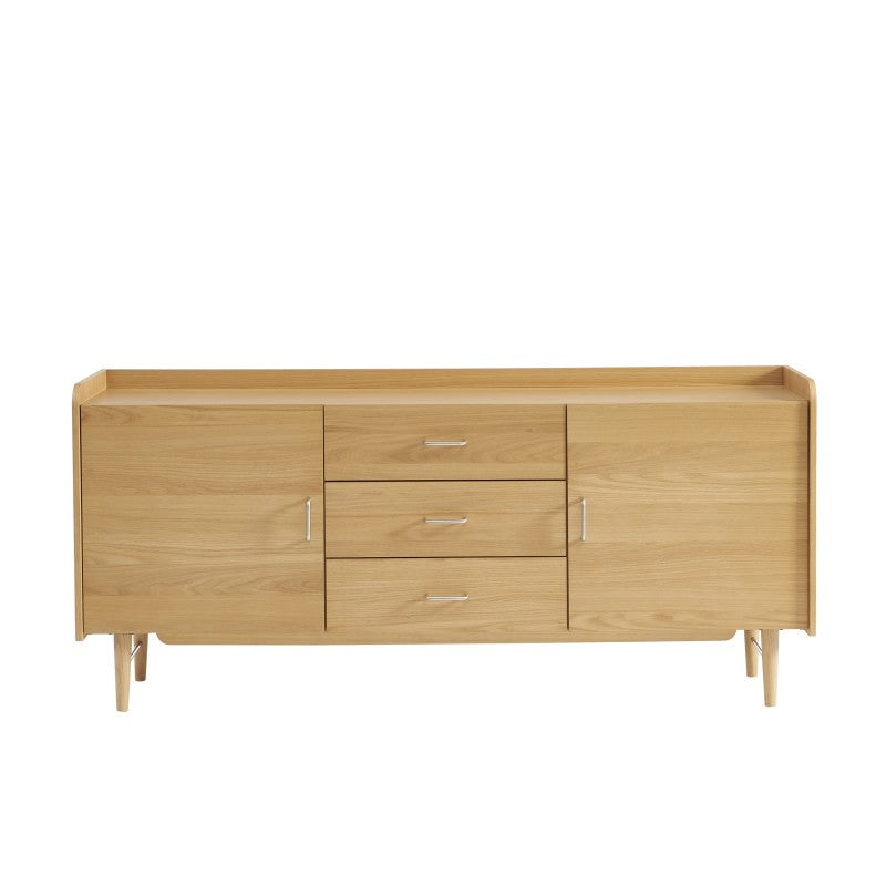 Buffet 2 portes 3 tiroirs placage chêne