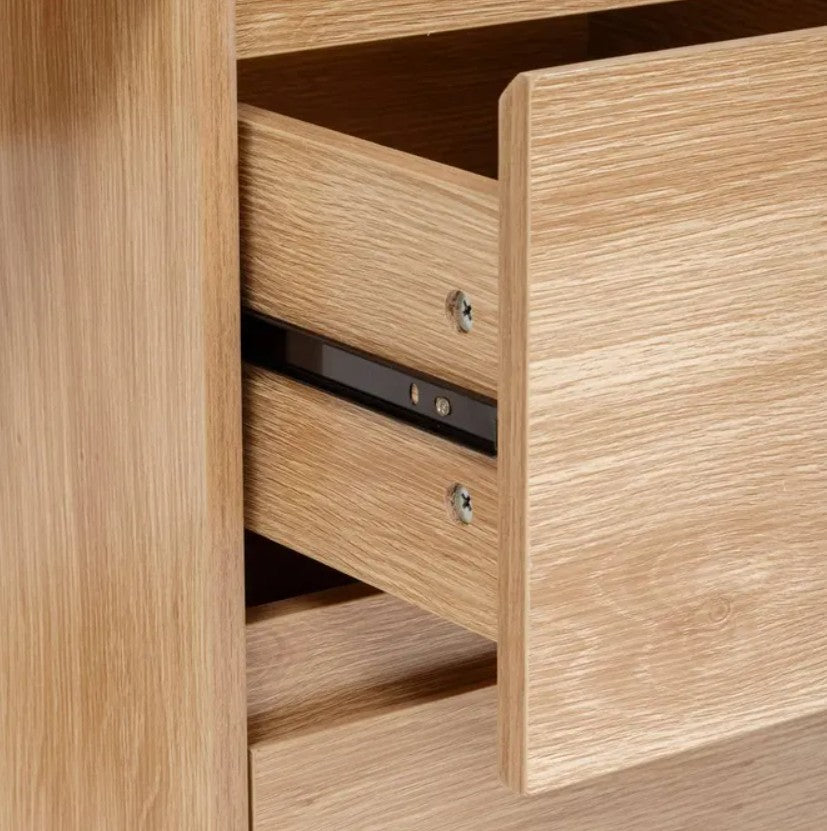Bureau avec 2 tiroirs bois clair