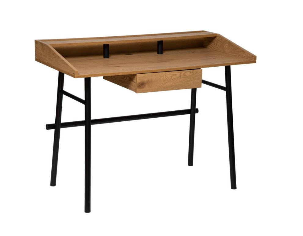 Bureau vintage avec tiroir effet chêne