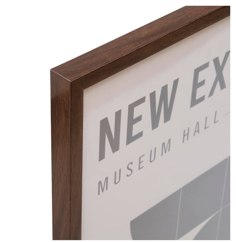 Affiche encadrée new exhibition noir et blanc