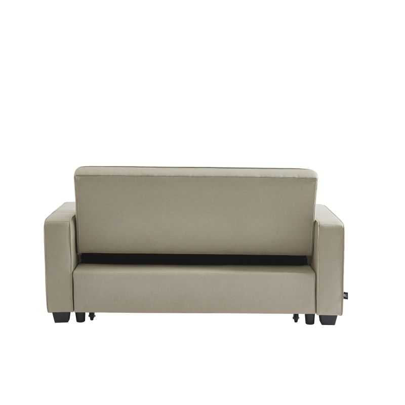 Canapé droit convertible 3 places en tissu grège