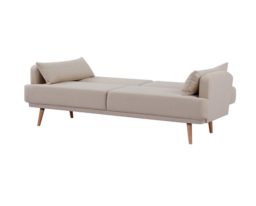 Canapé droit convertible 3 places beige