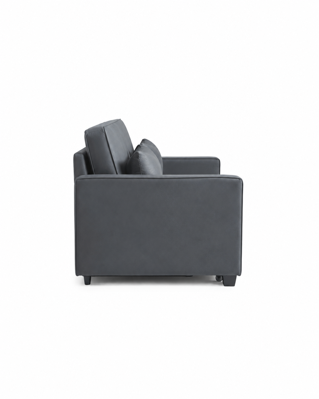 Canapé droit convertible 3 places en velours gris