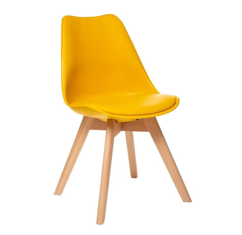 Chaise avec pieds hêtre jaune