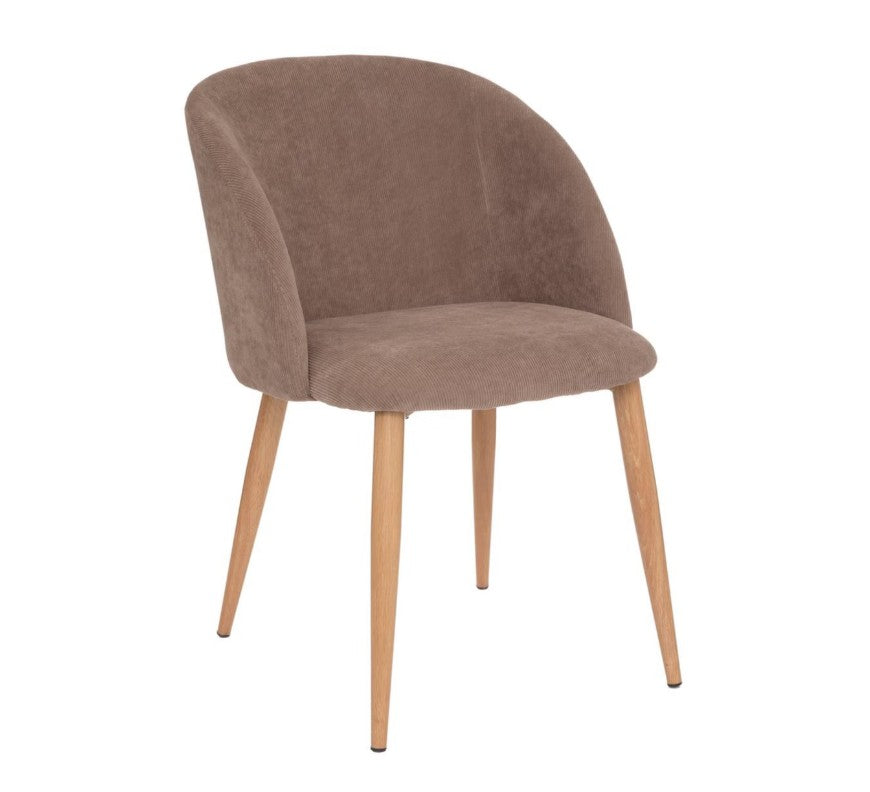 Chaise effet velours côtelé taupe