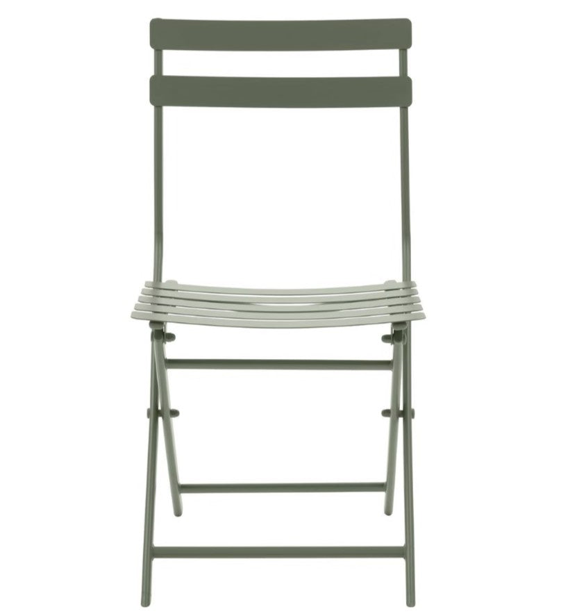 Chaise extérieure pliante en acier verte