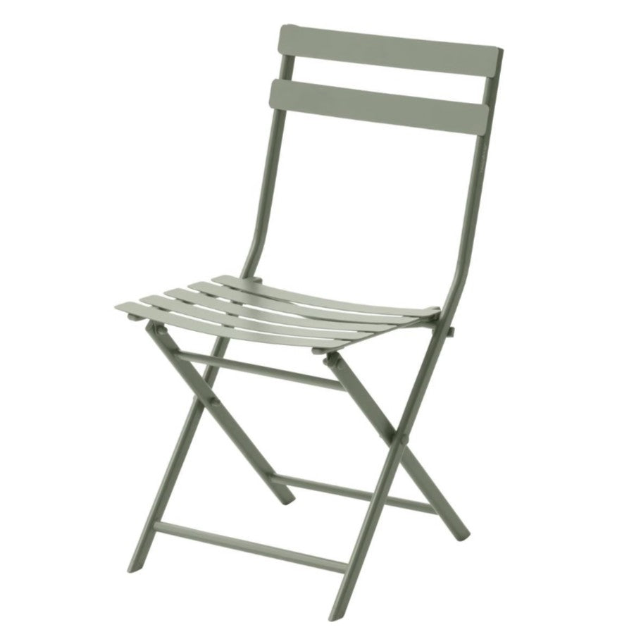 Chaise extérieure pliante en acier verte