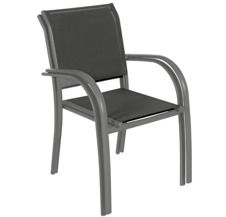 Chaise extérieure en texaline en gris anthracite