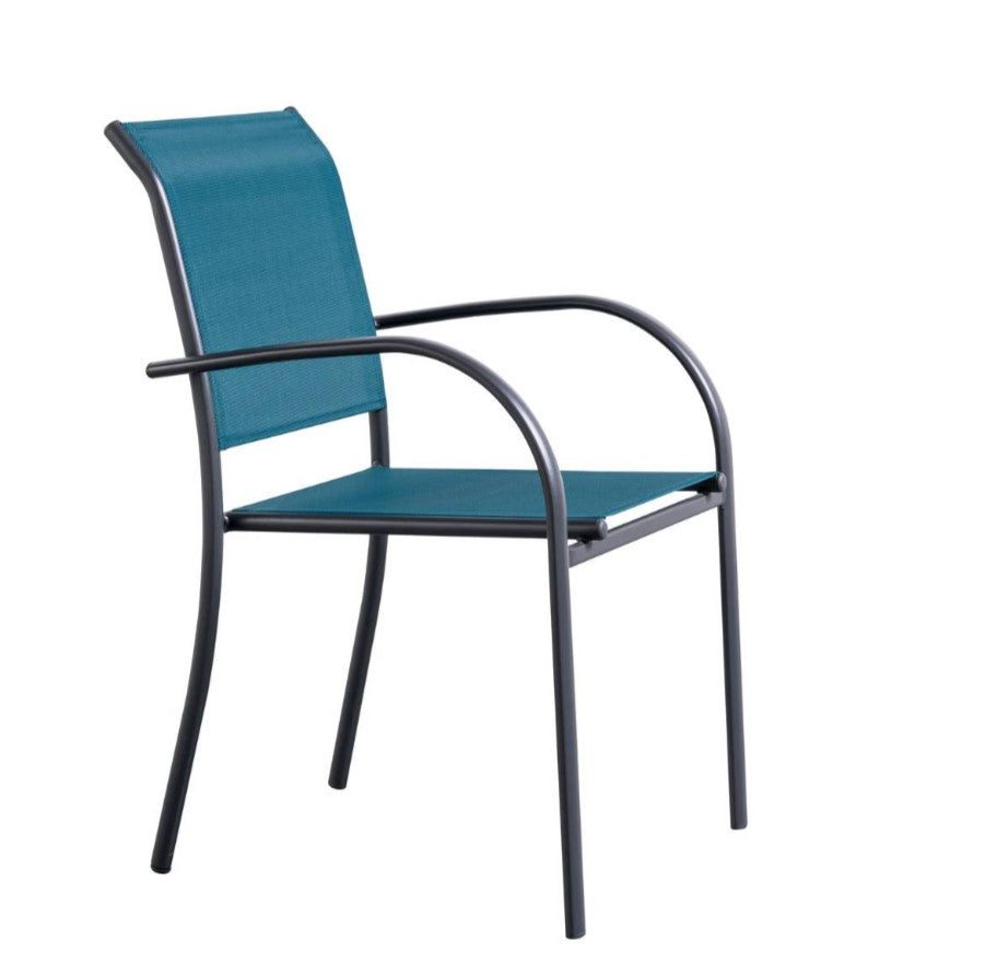 Chaise extérieure en texaline en bleue