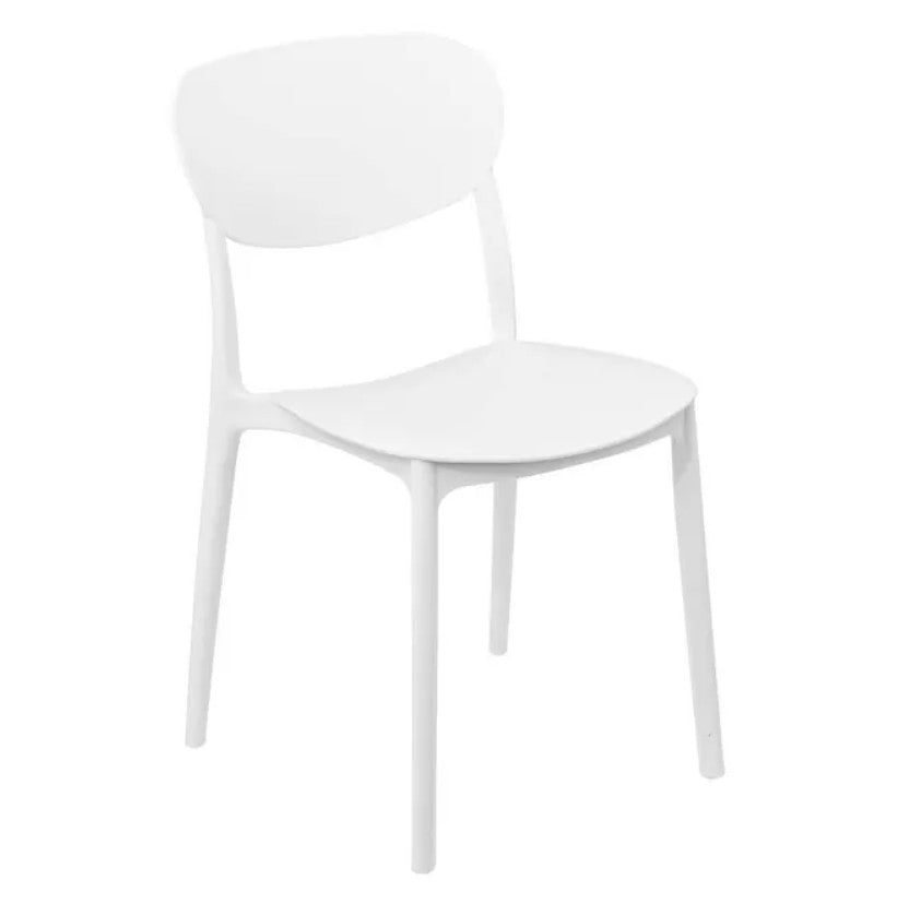 Chaise empilable en plastique blanche
