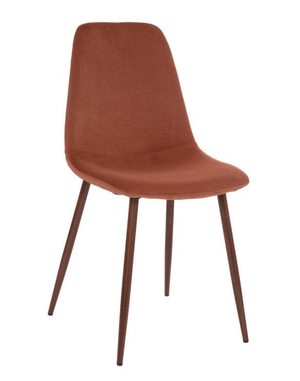 Chaise en tissu terracotta