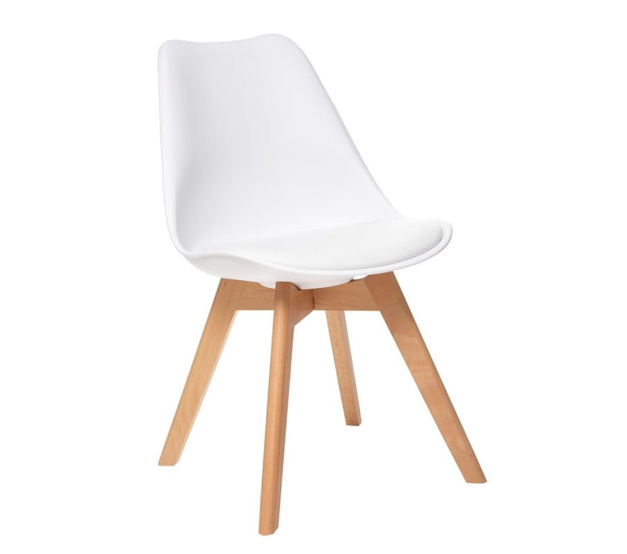Chaise avec pieds hêtre blanche