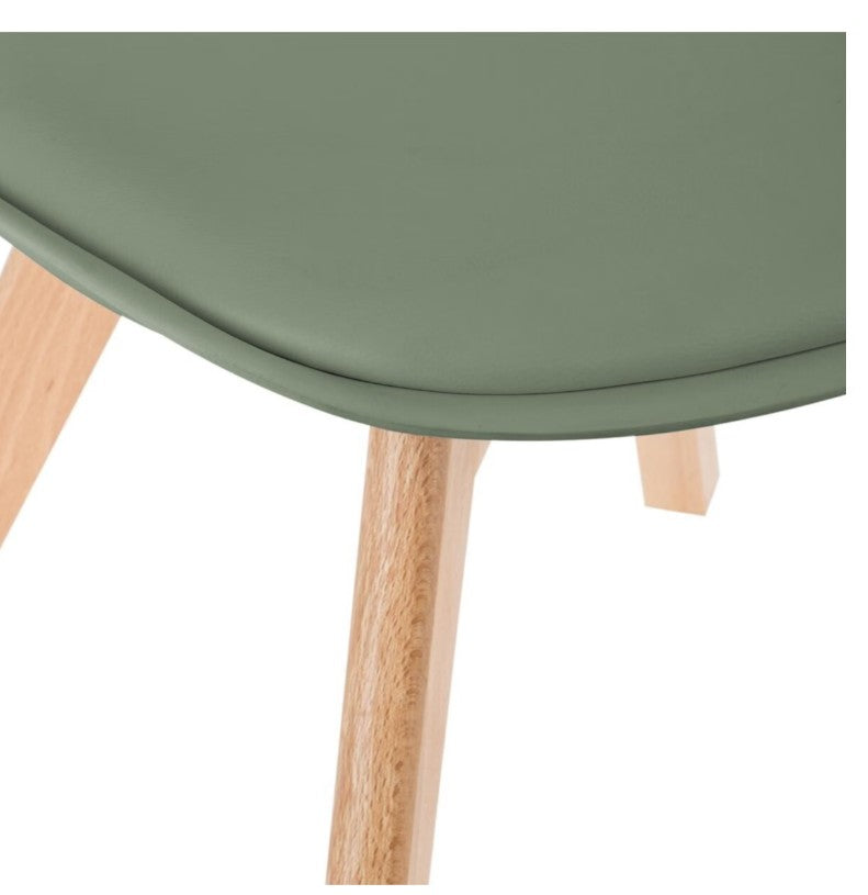 Chaise avec pieds hêtre kaki