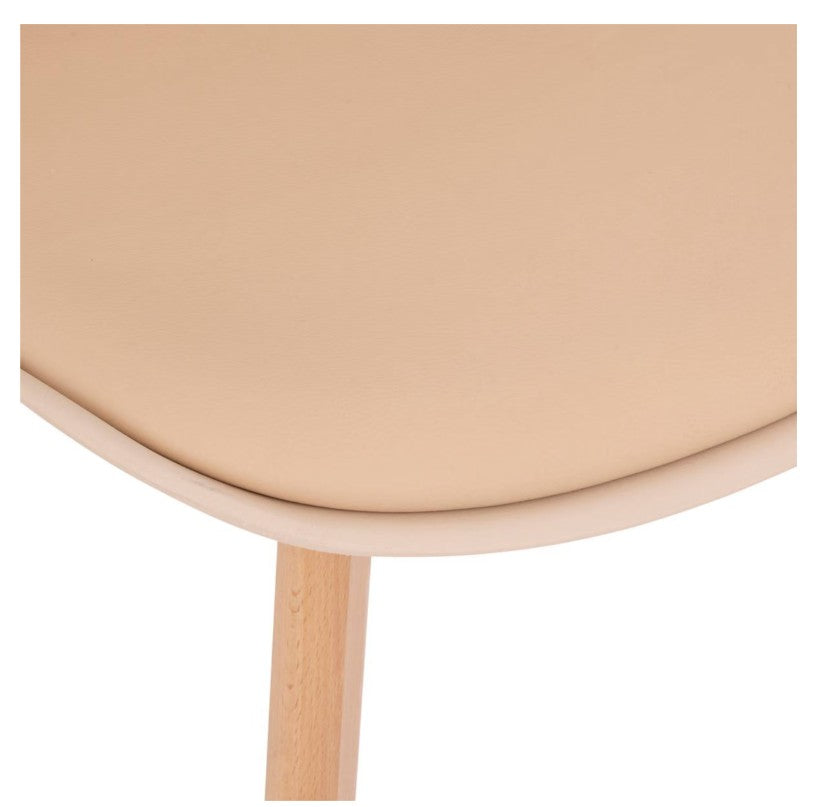 Chaise avec pieds hêtre beige