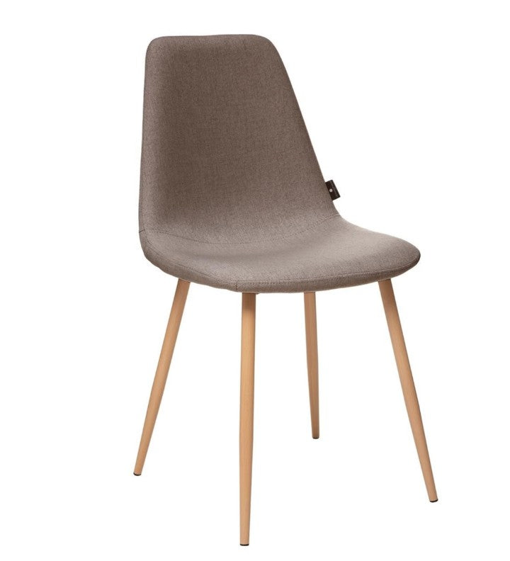 Chaise en tissu gris taupe