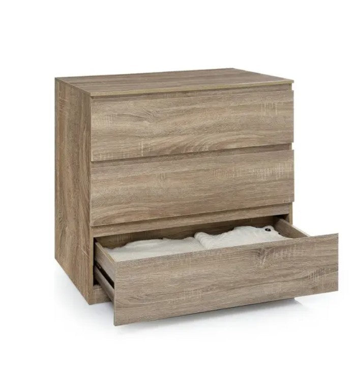 Commode 3 tiroirs effet bois naturel