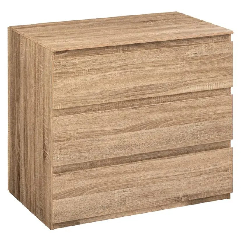 Commode 3 tiroirs effet bois naturel
