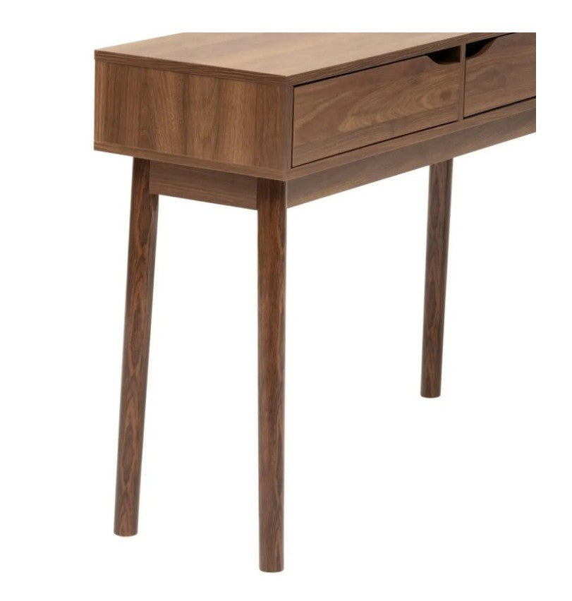 Console avec 2 tiroirs effet bois foncé