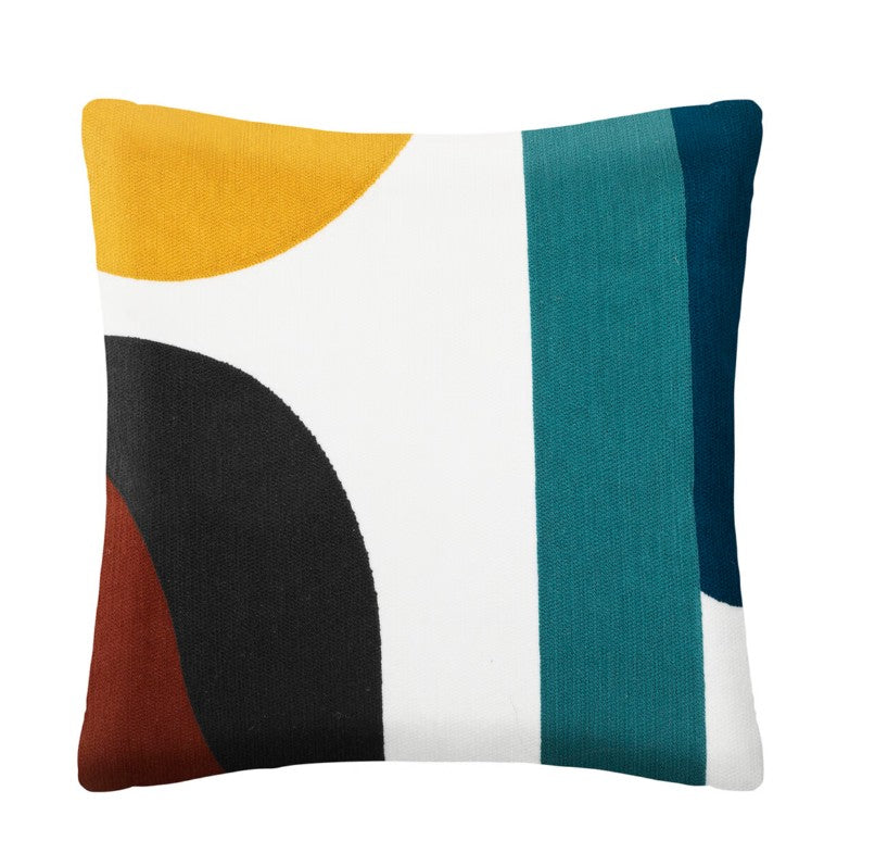 Coussin formes asymétriques multicolore 45x45cm
