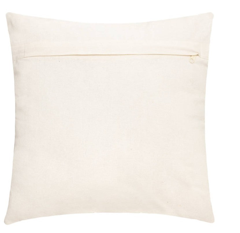 Coussin tufté en coton beige 40x40cm