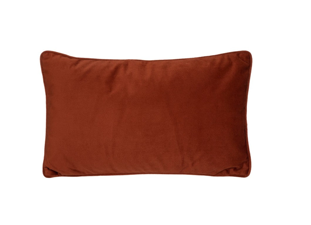 Coussin rectangle en coton terracotta 30x50cm
