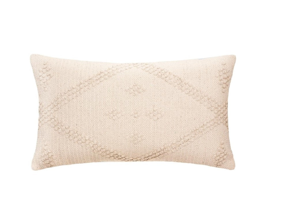Coussin rectangle motif 3D en coton 38x58cm