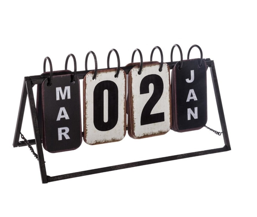 Déco calendrier vintage en métal